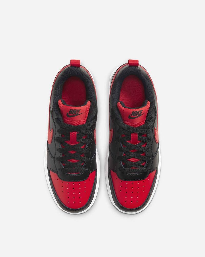 Black White Red Nike Court Borough Low 2 Training Shoes | GSIHT1305
