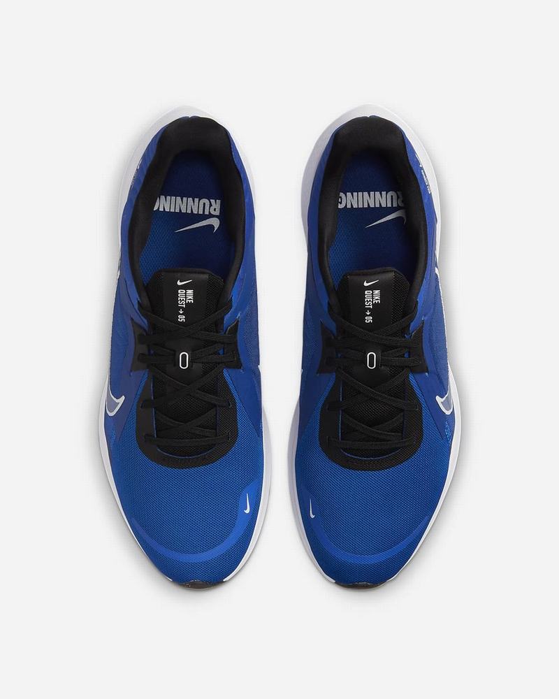 Blue Royal Black White Nike Quest 5 Running Shoes | TJZBC5260