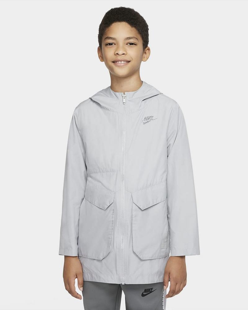 Light Grey Nike Kids Pack Utility Jackets | YBHMD0645