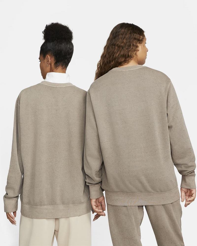 Olive Grey Nike Club Fleece+ Sweatshirts | LWCSK1065