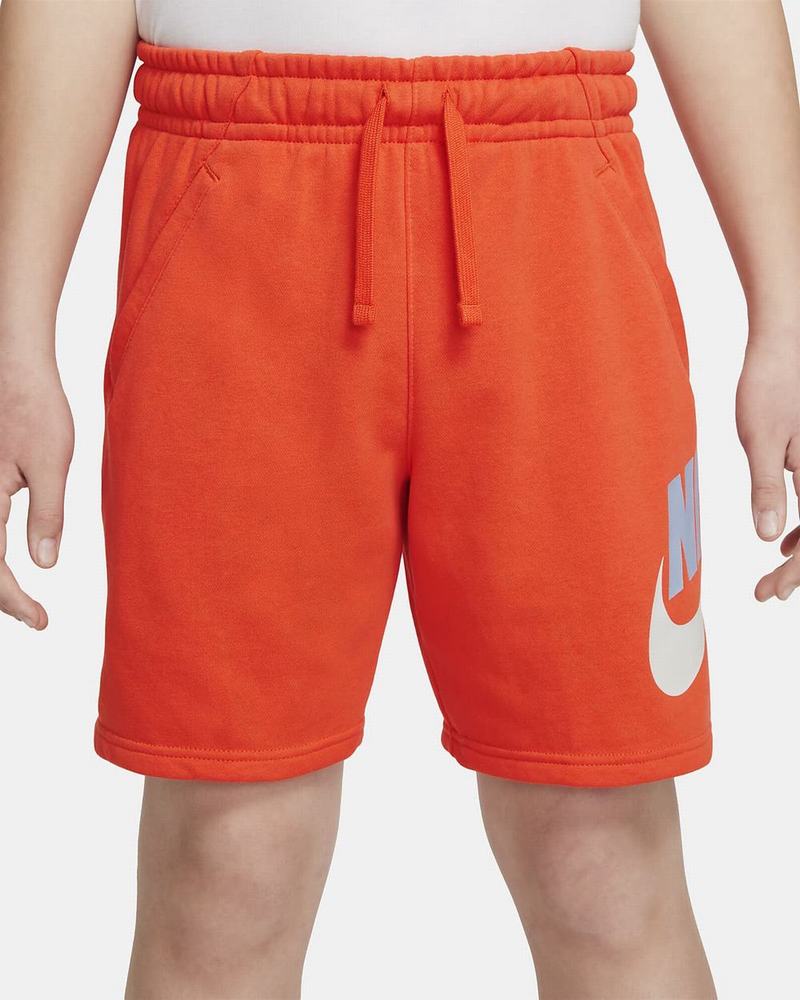 Orange Nike Club Fleece Shorts | QTPUC6497