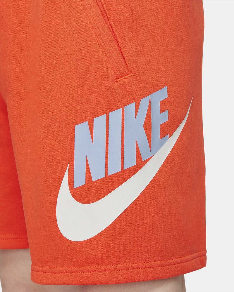 Orange Nike Club Fleece Shorts | QTPUC6497