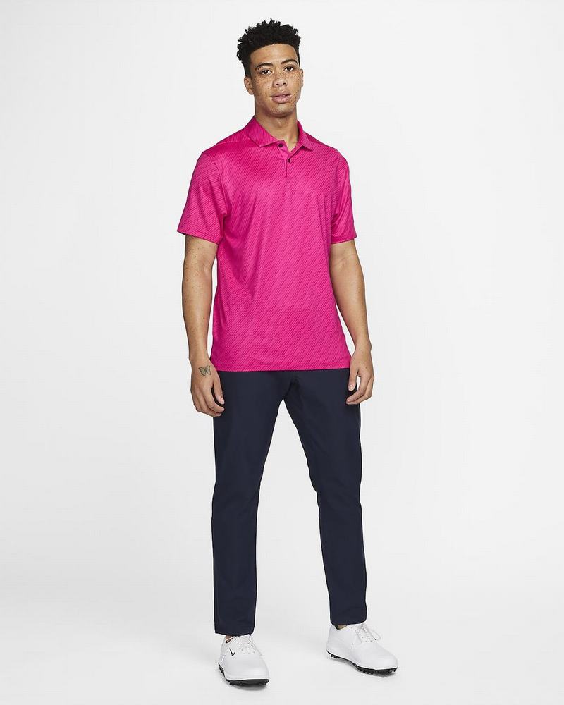 Pink Black Nike Dri-FIT Vapor Polo Shirts | RLKTG2860