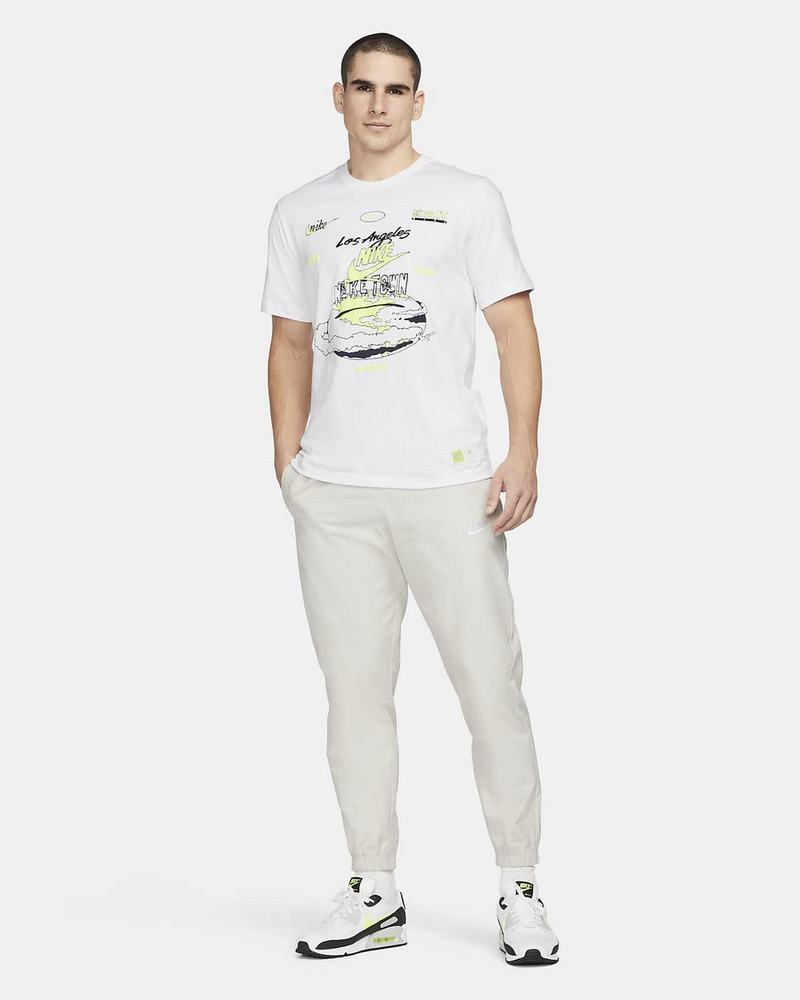 White Nike T Shirts | KWFUP0892