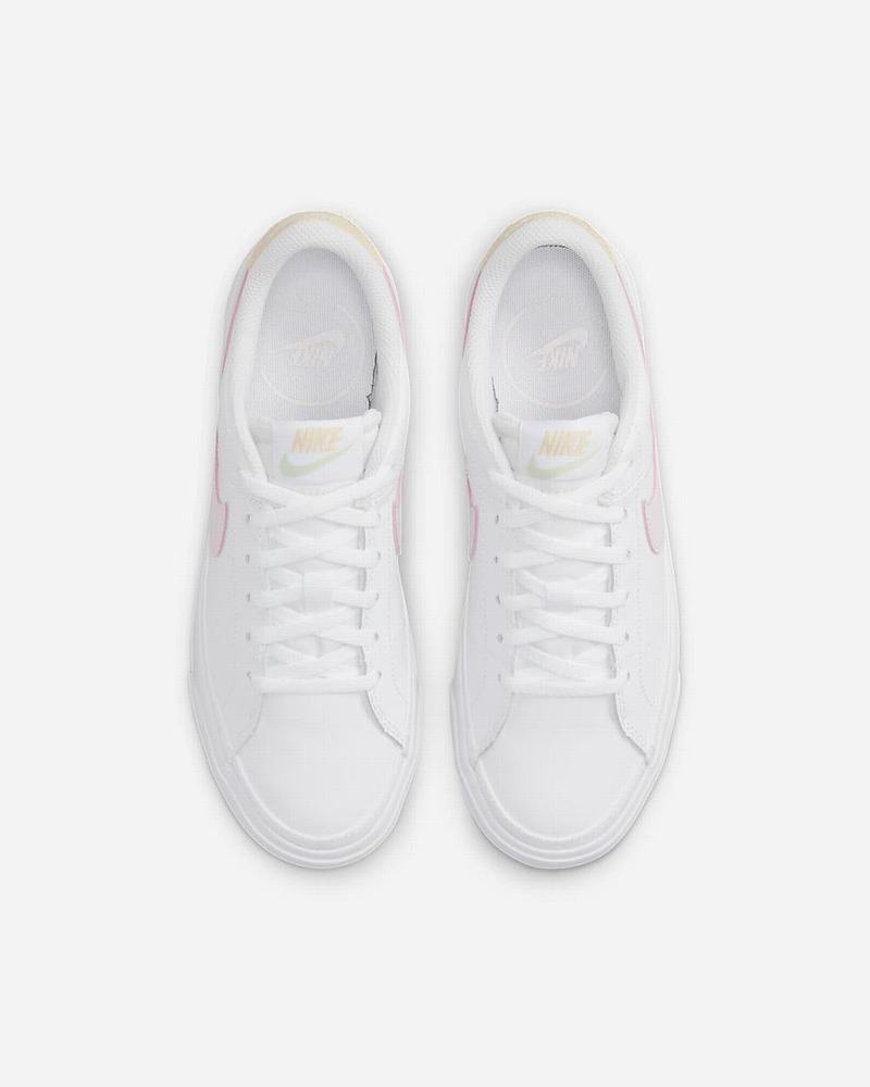White Pink Nike Court Legacy Training Shoes | DWCNH5637