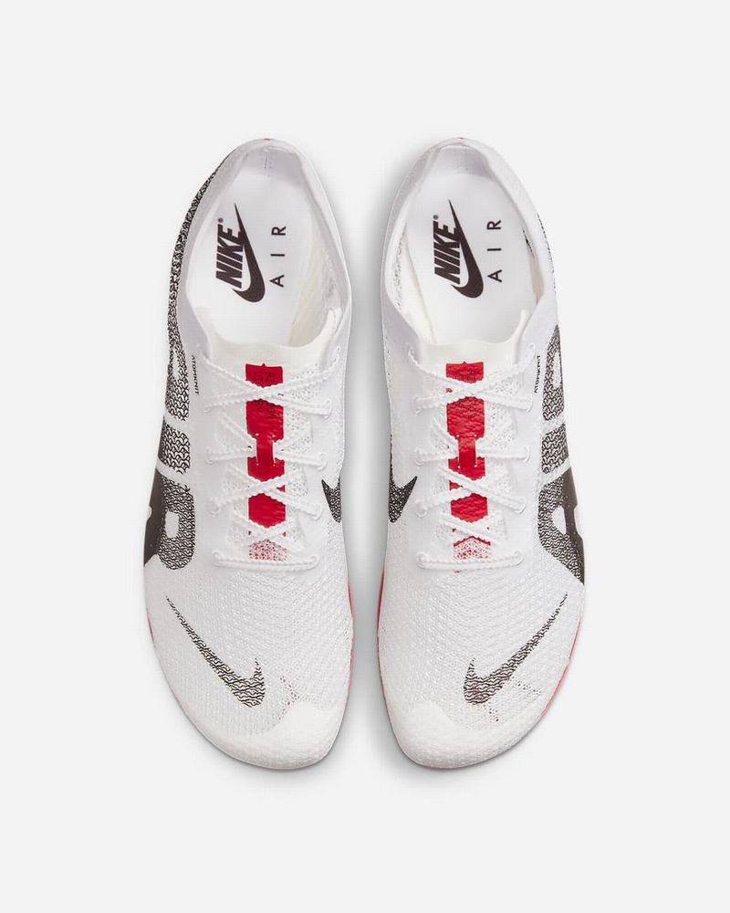 White Red Black Nike Air Zoom Victory More Uptempo Track Spikes | ILJTS6814
