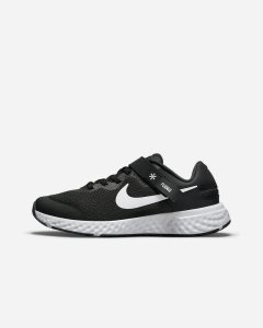 Black Dark Grey White Nike Revolution 6 FlyEase 4E Running Shoes | FWAIO3925