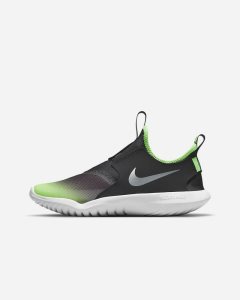 Black Green Nike Flex Runner Running Shoes | IEZRQ6529