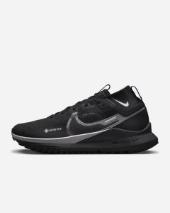 Black Silver Grey Nike React Pegasus Trail 4 GORE-TEX Running Shoes | DKESH4120