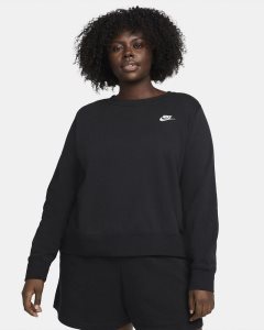 Black White Nike Club Fleece Sweatshirts | OLBVT1746