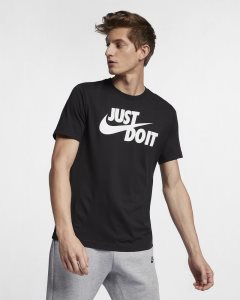 Black White Nike JDI T Shirts | PHNFG8147