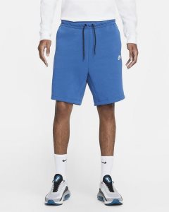 Dark Blue Light Beige Nike Tech Fleece Shorts | DWCGB2970