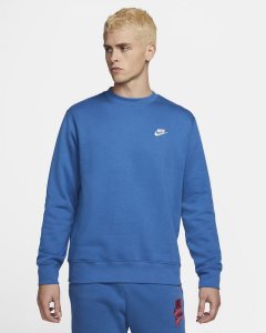 Dark Blue White Nike Club Fleece Sweatshirts | KLTOV2497