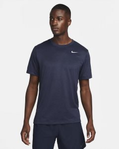 Dark Obsidian Navy Silver Nike Dri-FIT T Shirts | HFQMR7926