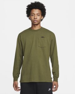 Green Black Nike Premium Essentials Long Sleeve | TWGKF6275