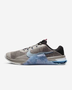 Grey Black Blue Nike Metcon 7 AMP Training Shoes | XQFUM5976