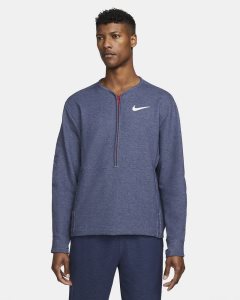 Navy White Nike Dri-FIT Sweatshirts | NCQUM2903