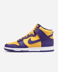 Purple Gold White Purple Nike Dunk High Retro Sport Shoes | BCUHS4826