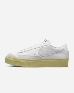 White Lemon Wash Black White Nike Blazer Low Platform Tennis Shoes | DIGFZ7416
