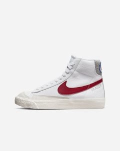 White Light Grey Red Nike Blazer Mid '77 Training Shoes | BCQUO1329