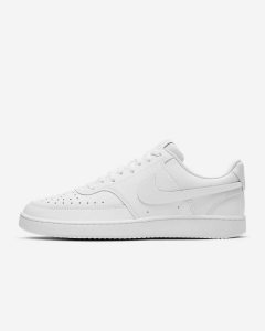 White Nike Court Vision Low Baseball Shoes | UZLSQ8546